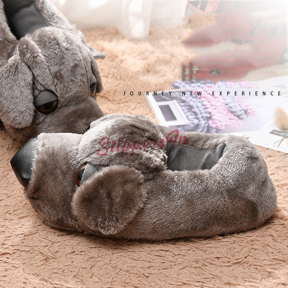 Cute Dog Slippers for Adults Fuzzy Animal Slipper Shoes