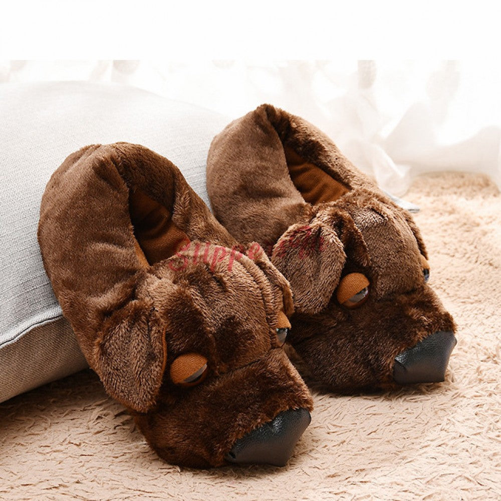 Cute Dog Slippers for Adults Fuzzy Animal Slipper Shoes