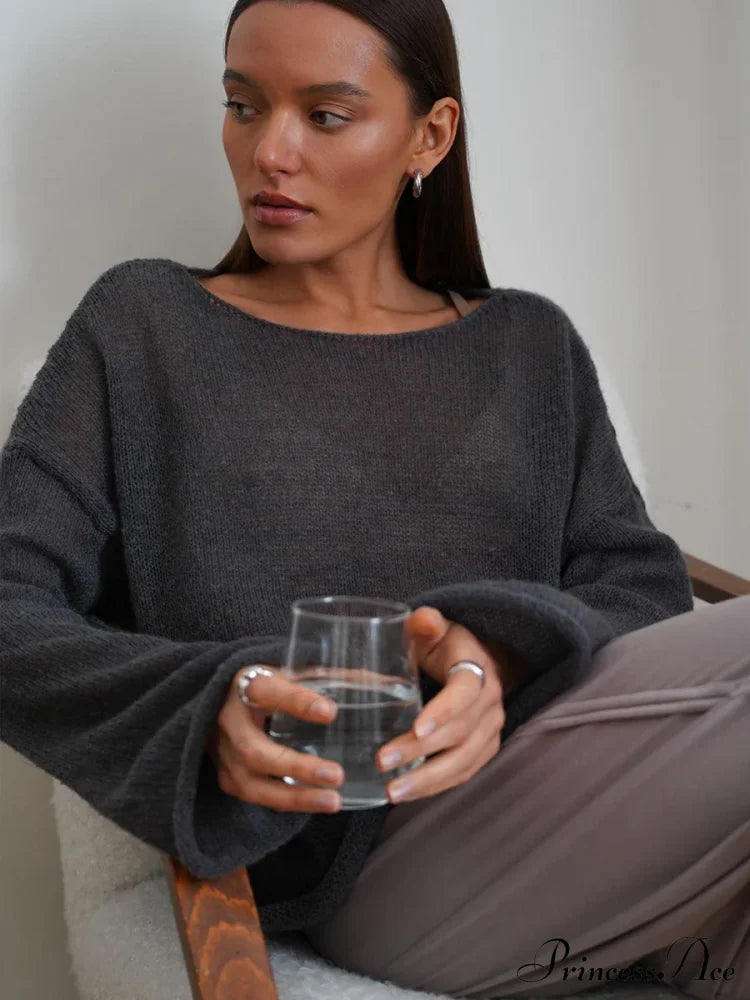 Elegant Cozy Casual Autumnal Loose Fashionable Warm Stylish Jumper Sweater