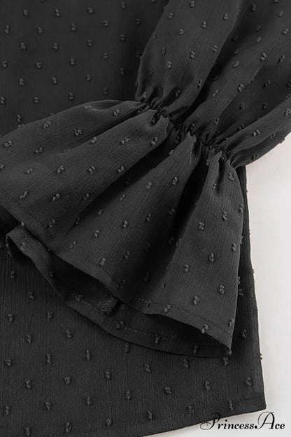 Elegant Neckline Mandarin - Flounce Blouse Solid 3 Color Options