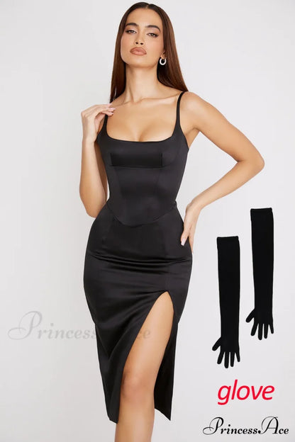 Eve Gown Dress New Women Warm-Season Midi Satin Elegant Black for Party White Night Evening - Years Bodycon Dresses