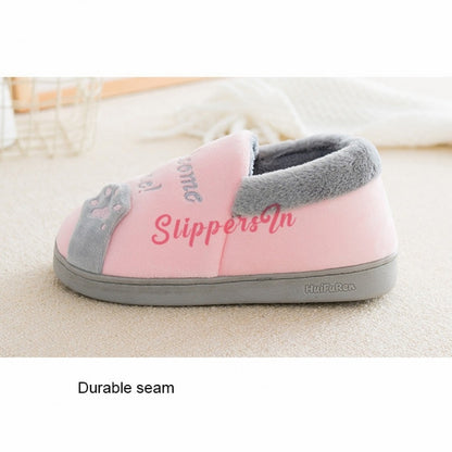 Cute House Shoes for Women Pink Kitty Cat Fuzzy Slippers