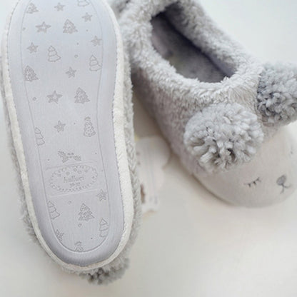 Cozy Women's Fleece Slippers Pom Pom Sheep House Shoes