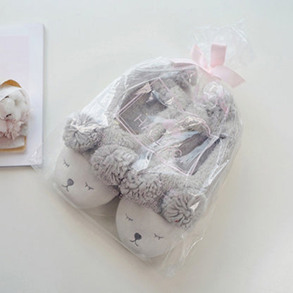 Cozy Women's Fleece Slippers Pom Pom Sheep House Shoes