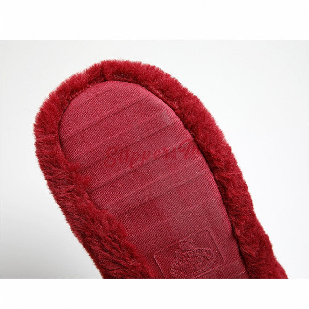 Cozy Women's Red Slippers Ballerina Slippers with Heart Embellishment