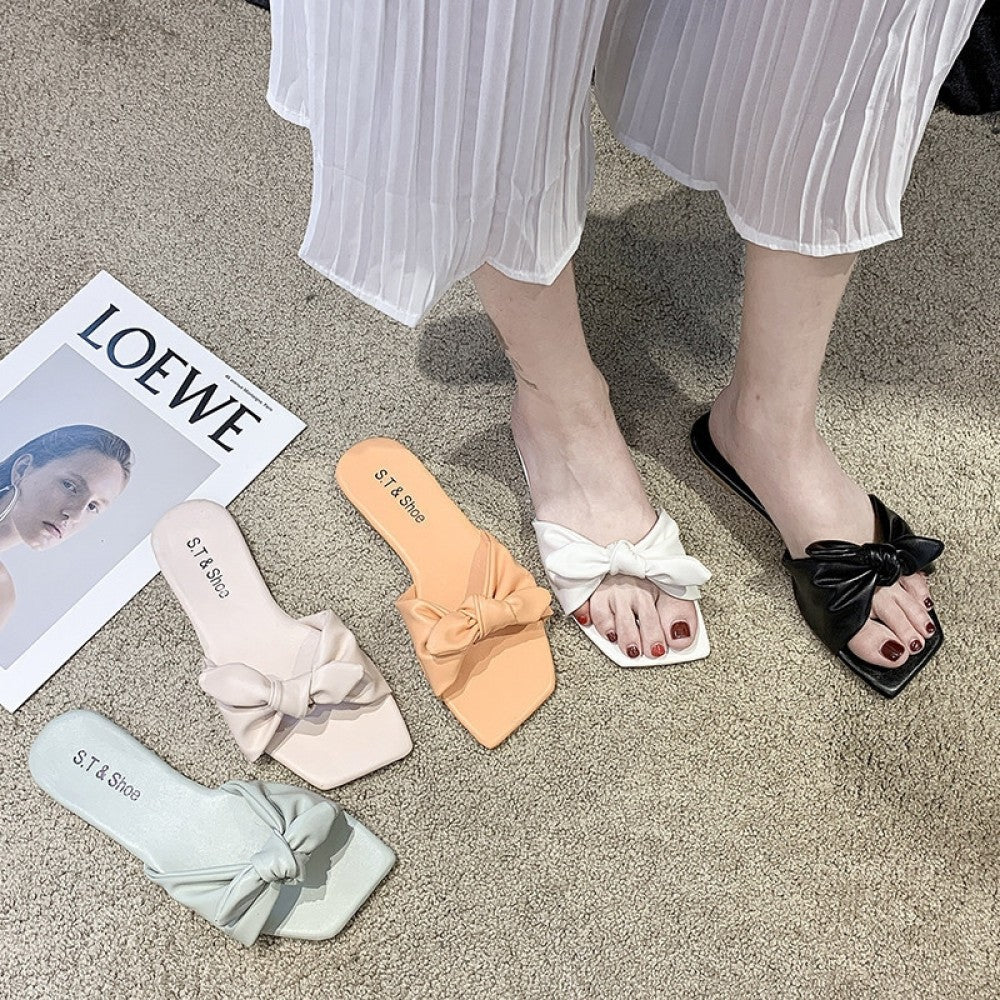 Bowtie Slide Sandals Women's Colorful Fashion Slippers