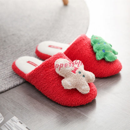 Christmas Slippers for Women Warm Fleece Scuff Slippers