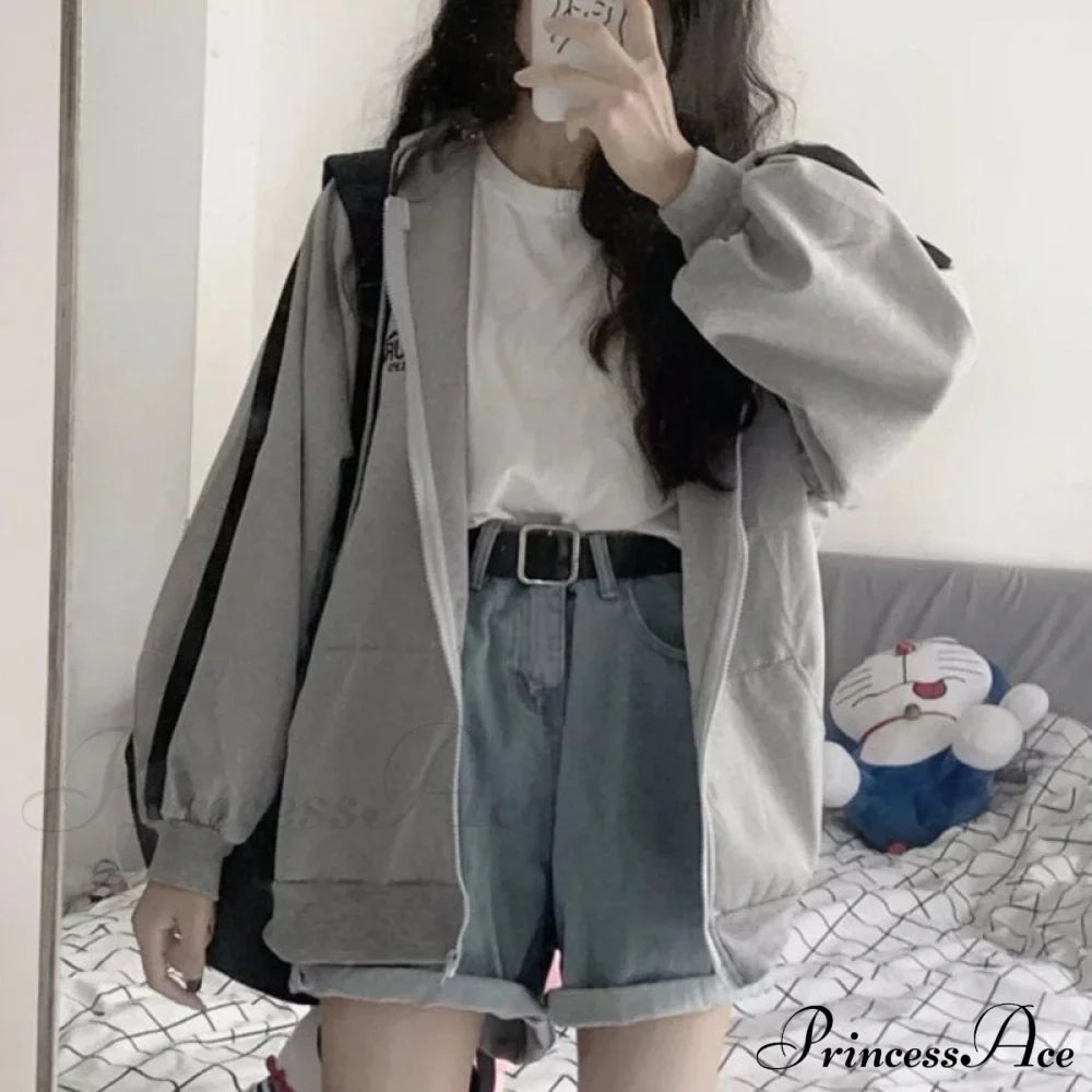 Harajuku Arm Long Hoodie Oversized - - Women's - Fit Loose - Boyfriend Style Street Casual Fleece Sweatshirt Material