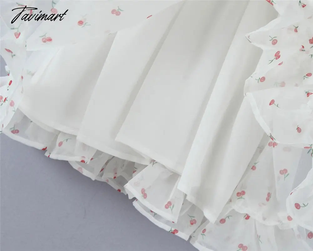 High Quality Women Short Sleeve O-neck Floral Print Sweet Girl Short Sleeve Holiday Vocation Mini Dress