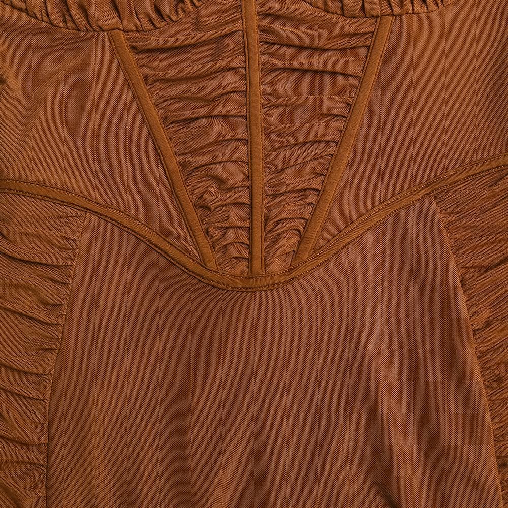 Square Neck Halter Tie Corset Bodice Bell Sleeve Side Ruched Bodycon Mini Dress