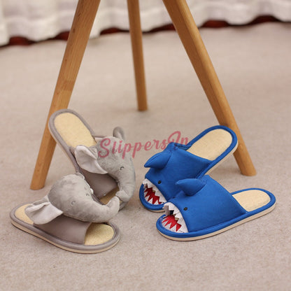 Animal Slippers for Boys and Girls Shark Elephant House Slippers