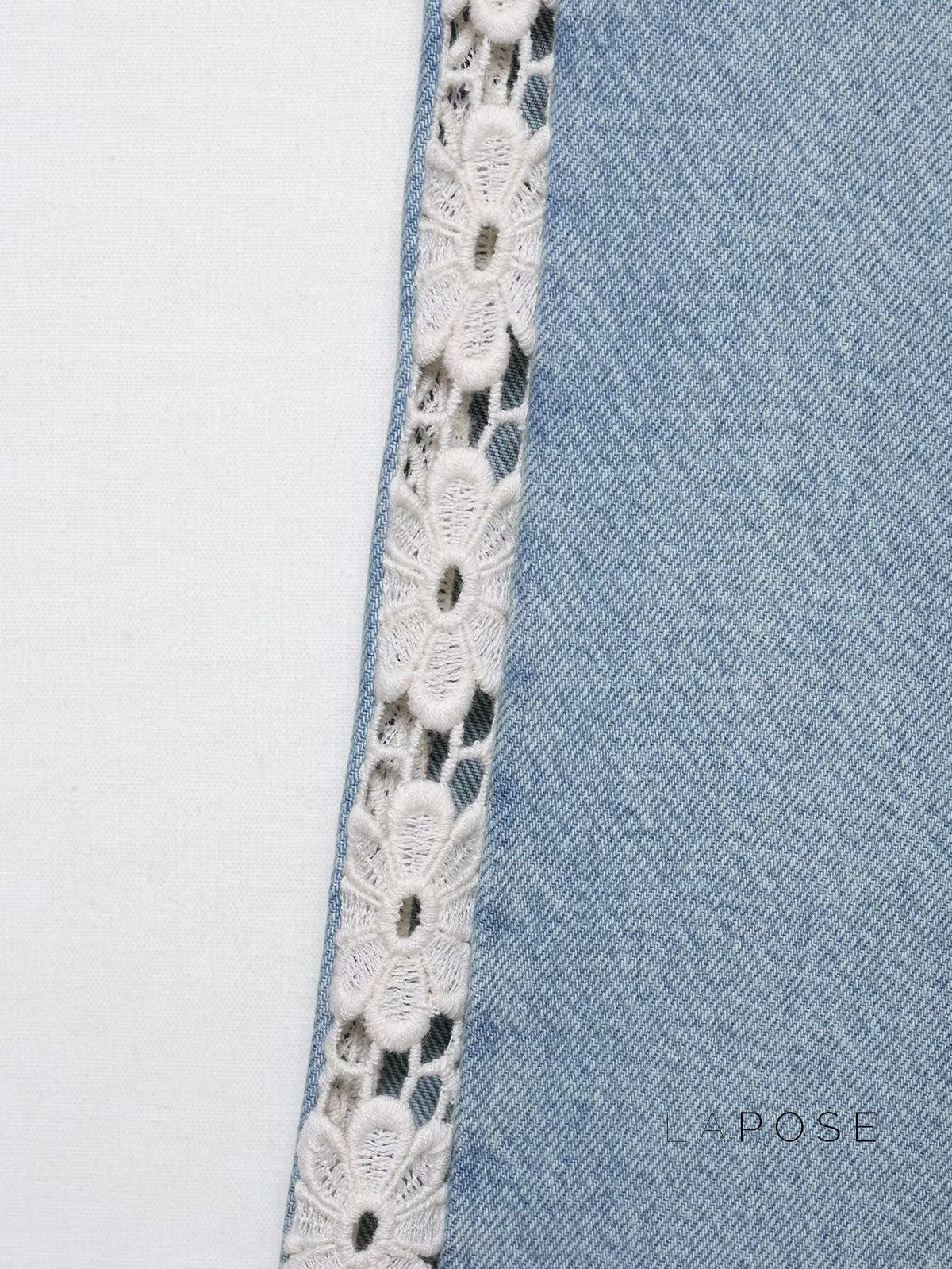 Anaisha Crochet Patch Wide-Leg Jeans