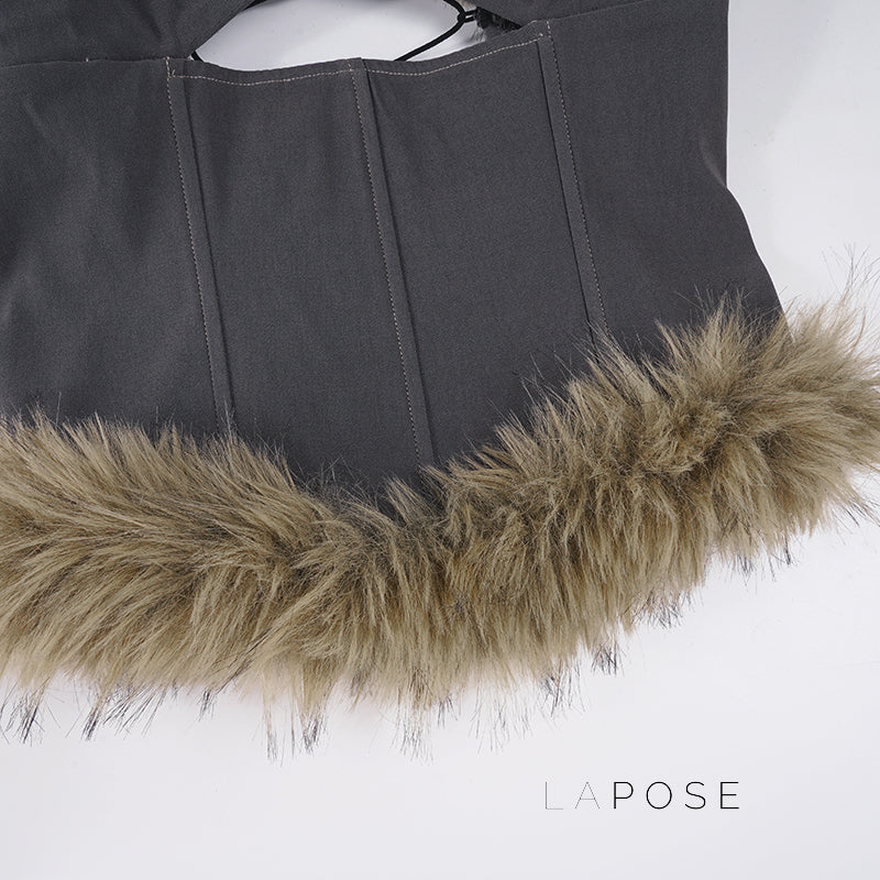 Montserrat Faux Fur Halter Top