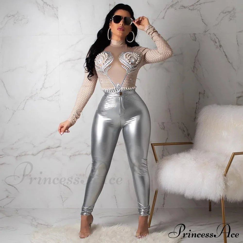 Latex Faux PU Leather Pants