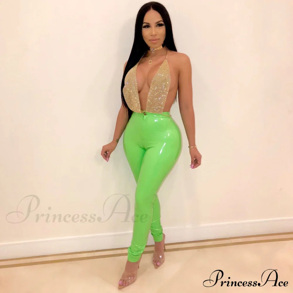 Latex Faux PU Leather Pants
