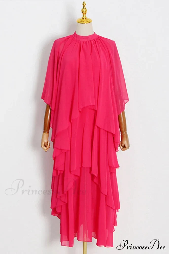 Layered Elegant Silk-Georgette Gown