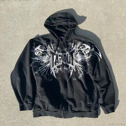 Letter Graphic Retro Hoodie