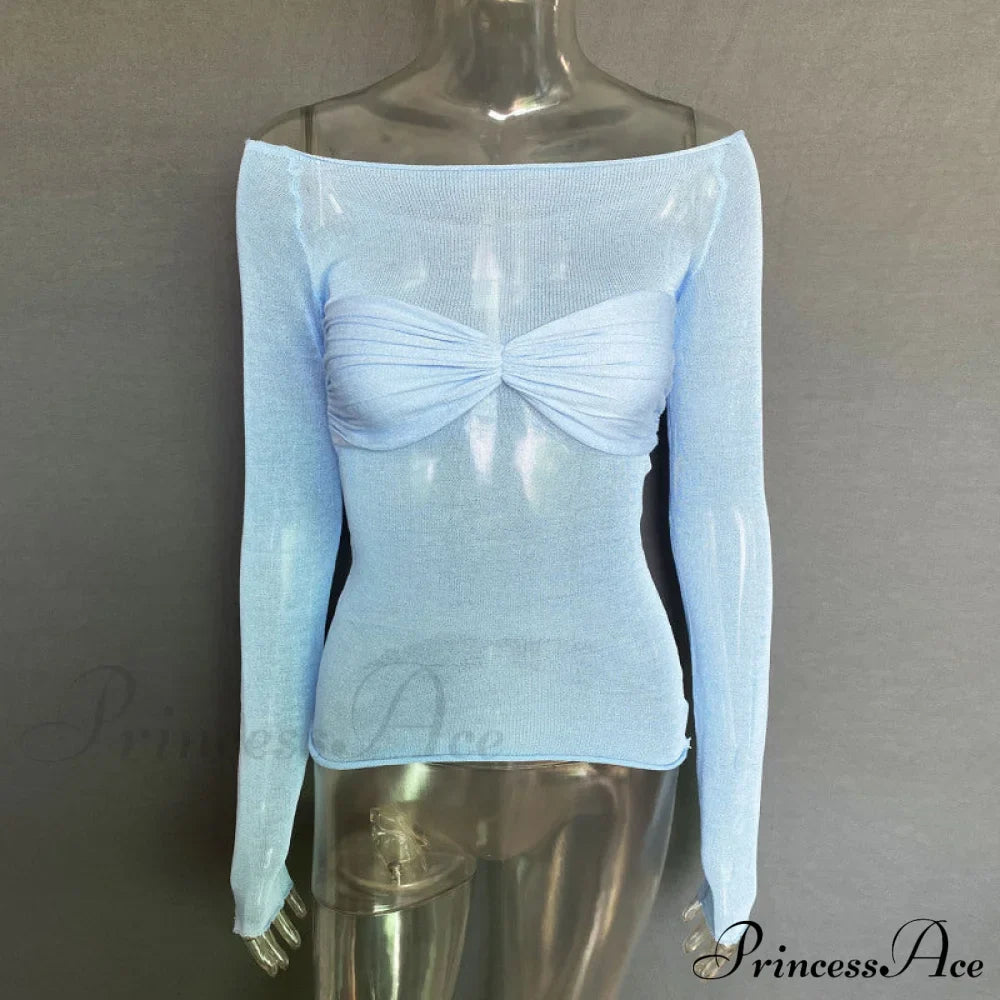 Lightweight T-Shirt Fashion See-Through Neck Women's Top