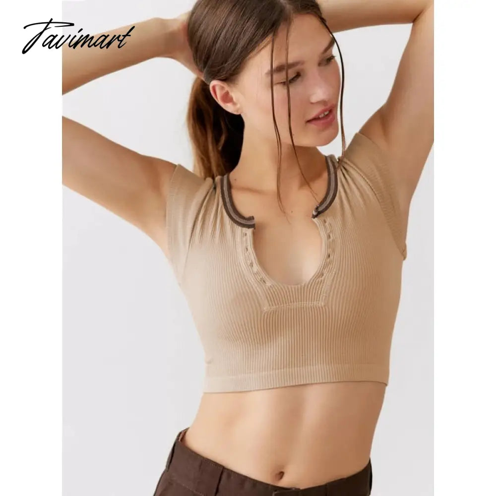 Mqtime Knitted Thread T-shirt Women's Summer Slim Fit Midriff Outfit Hot Girl Sexy Top Bottoming T-shirt