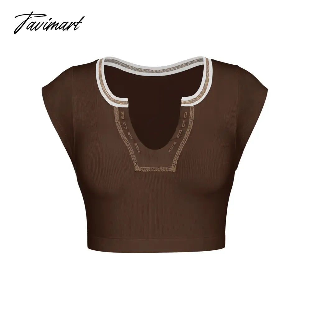Mqtime Knitted Thread T-shirt Women's Summer Slim Fit Midriff Outfit Hot Girl Sexy Top Bottoming T-shirt