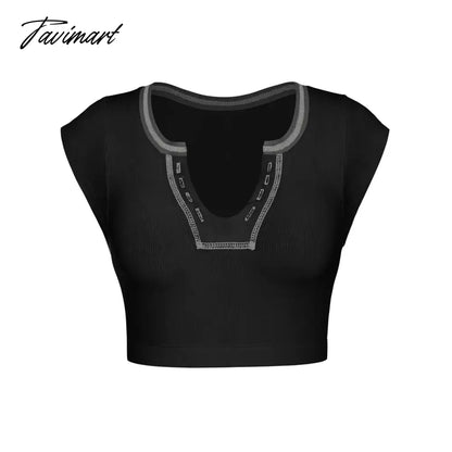 Mqtime Knitted Thread T-shirt Women's Summer Slim Fit Midriff Outfit Hot Girl Sexy Top Bottoming T-shirt