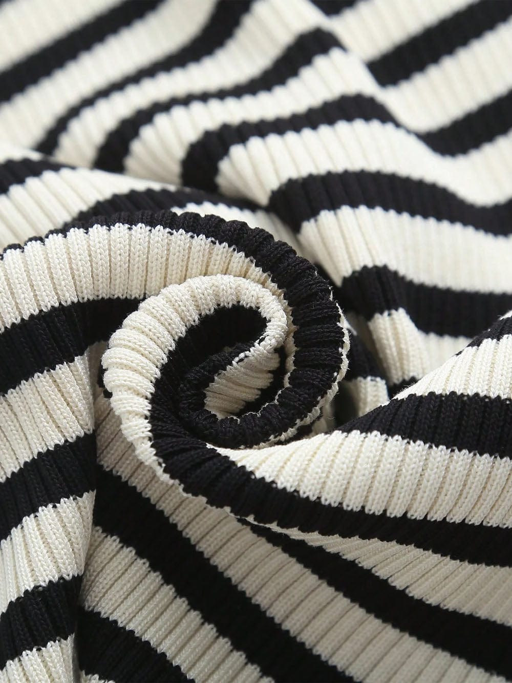 Black Spaghetti Strap Striped Ribbed Knit Column Maxi Dress