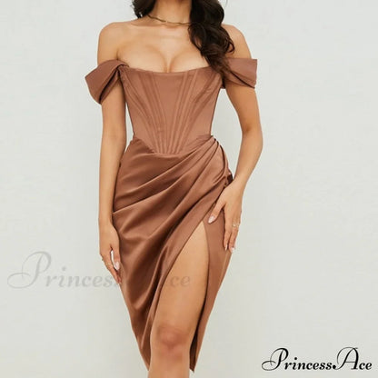 Party Midi Evening Bodycon Cb Women Celebrity Club Gown Gown of House Satin Dress