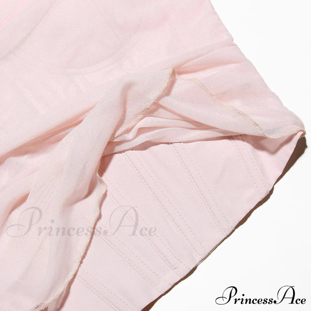 Pink Mesh Stylish Tube Corset Top