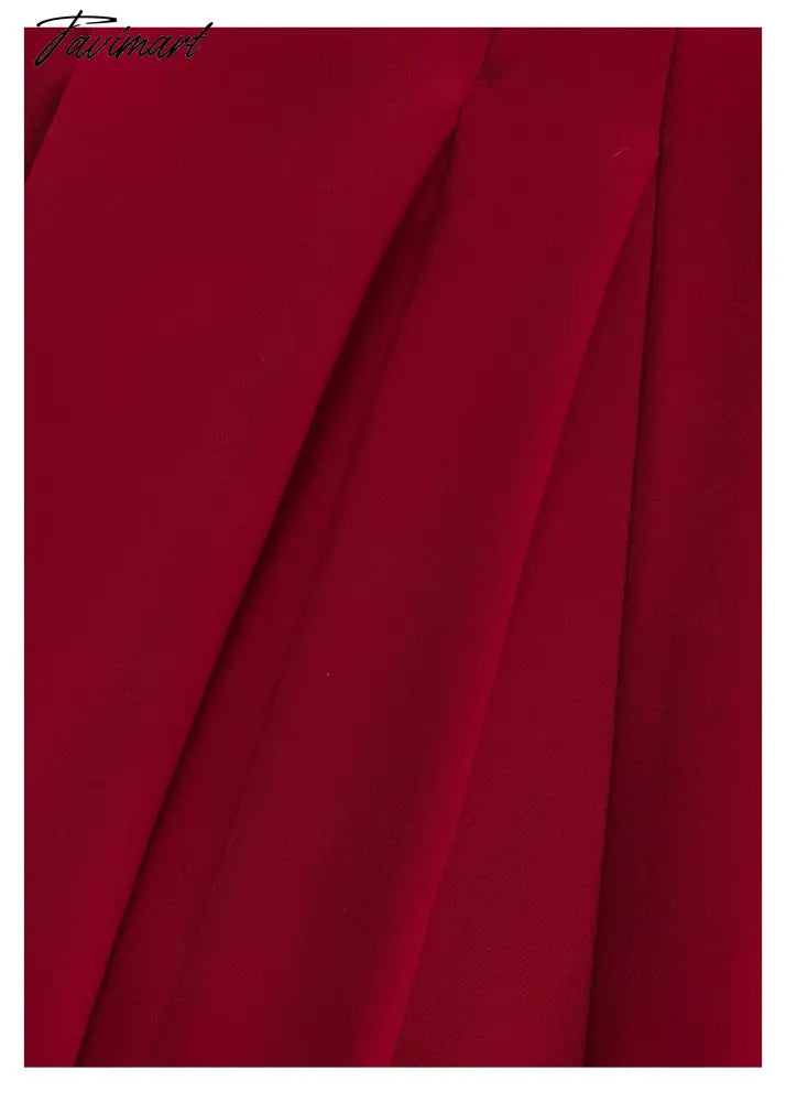 Red Midi Dress Women Elegant Summer New Fashion Sleeveless Spaghetti Strap A-line Dresses Female Vestidos Slim Clothes