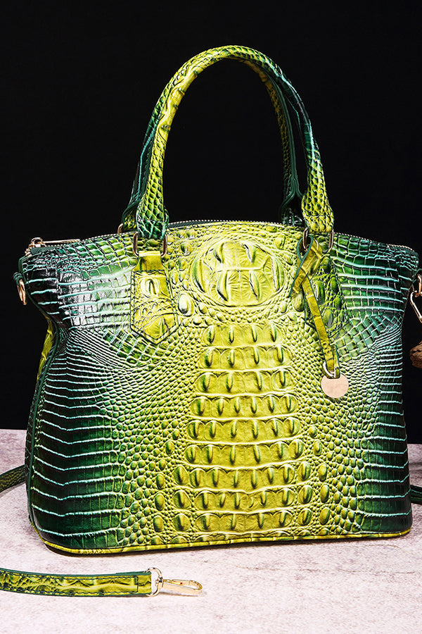 Retro Multi-color Crocodile-patterned Handbag/crossbody Bag
