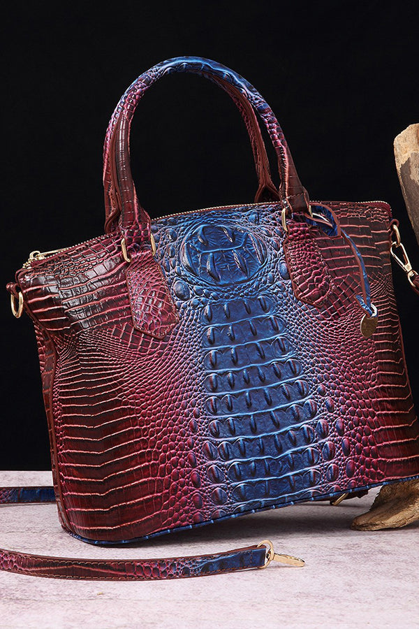 Retro Multi-color Crocodile-patterned Handbag/crossbody Bag
