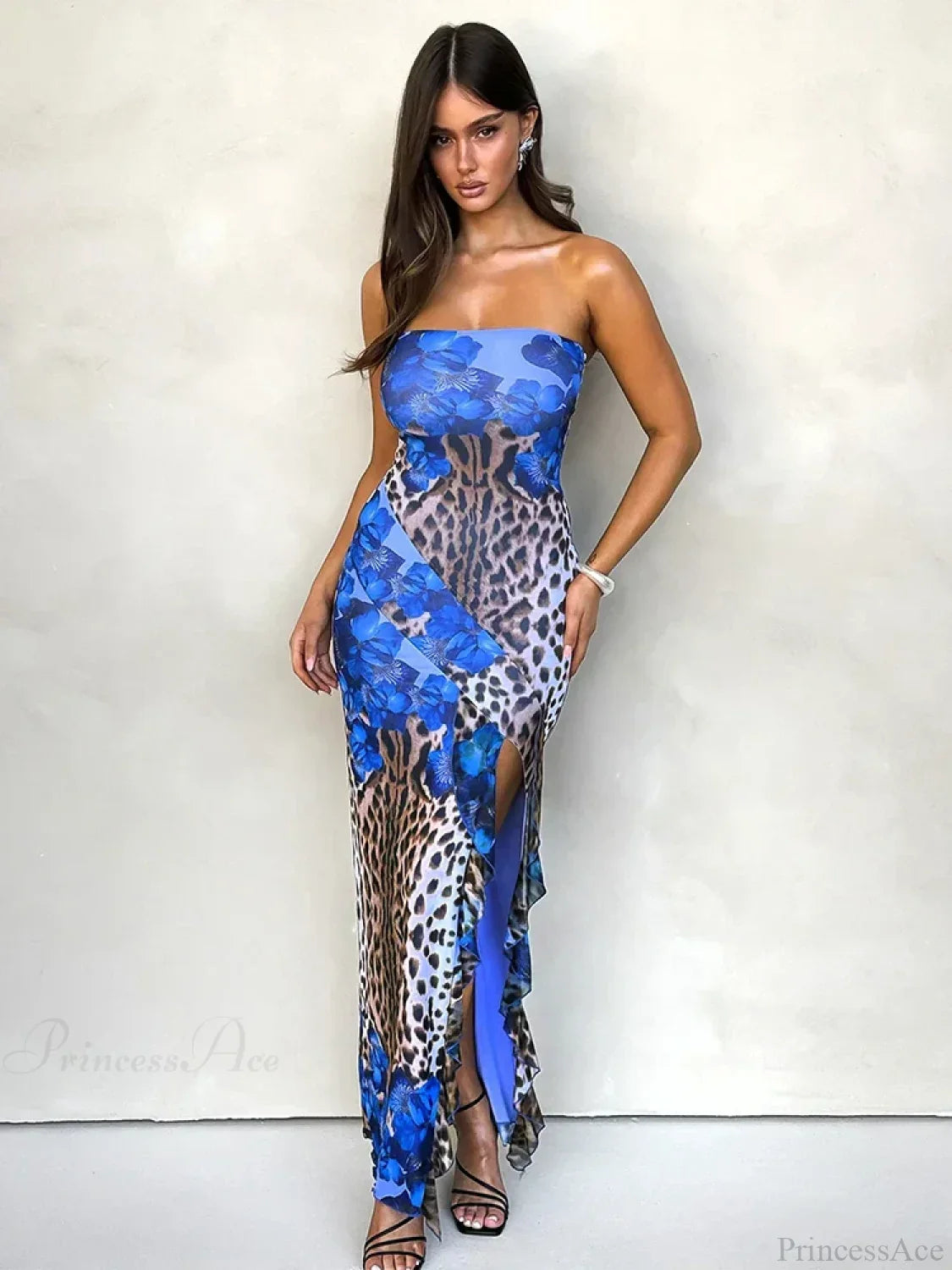 Ruffles Leopard Slim Bodycon Vacation Dress