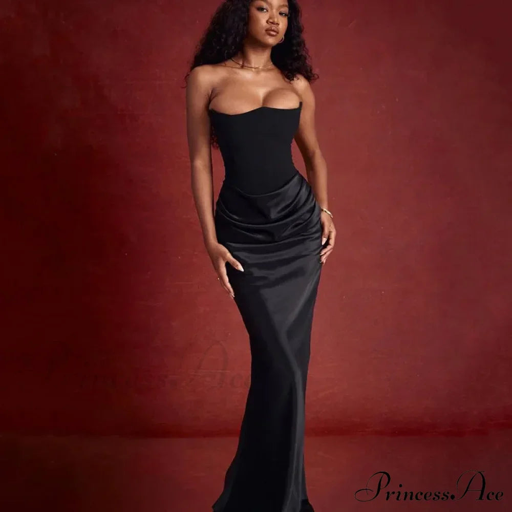 Satin Corset Stylish Maxi Dress
