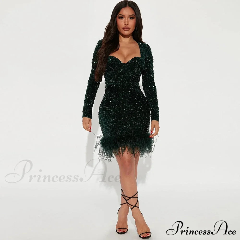 Sexy Luxury High Trendy Waist Short Dress