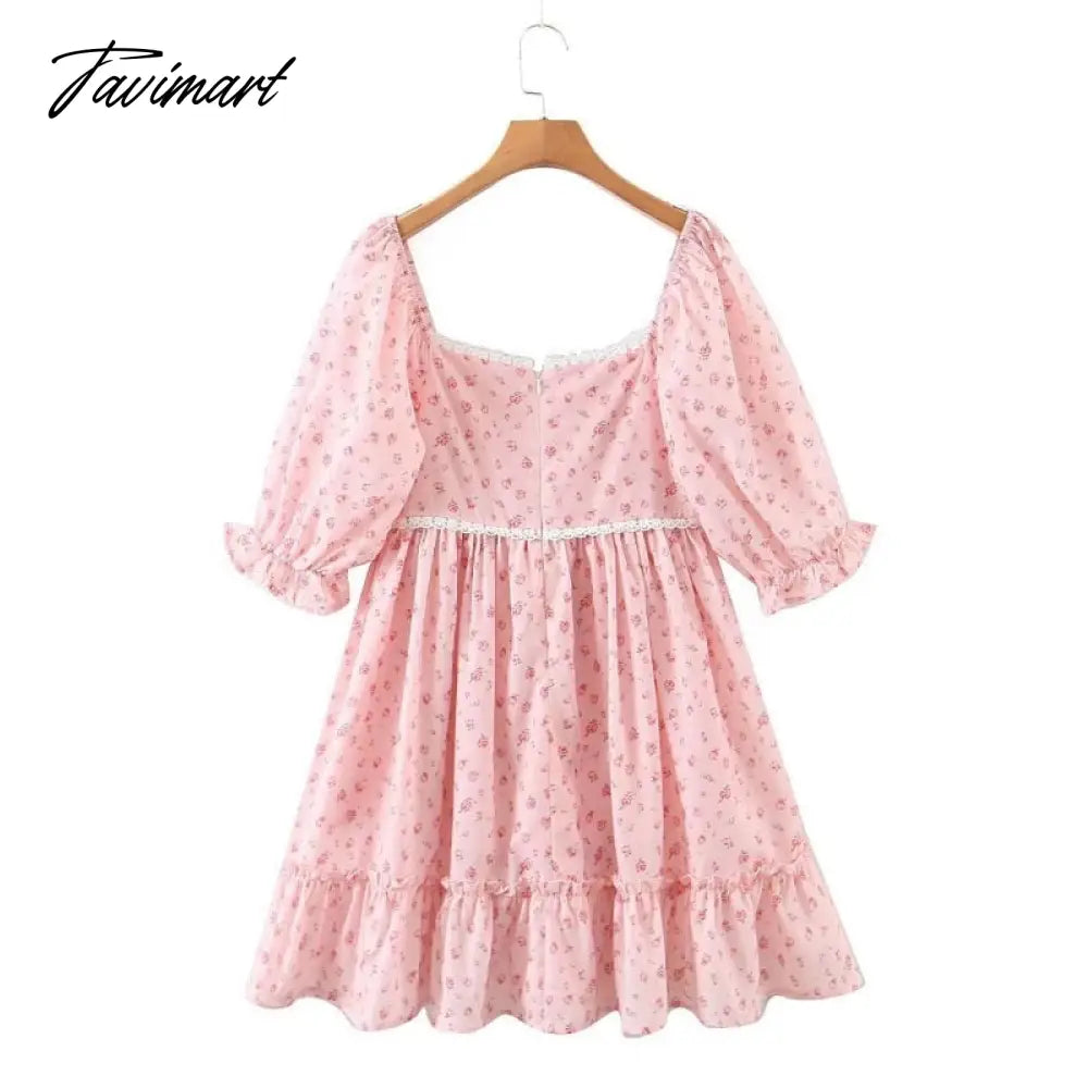 Sexy V-neck 1/2sleeve Sexy Women Vocation Beach Floral Print A-line Mini Dress