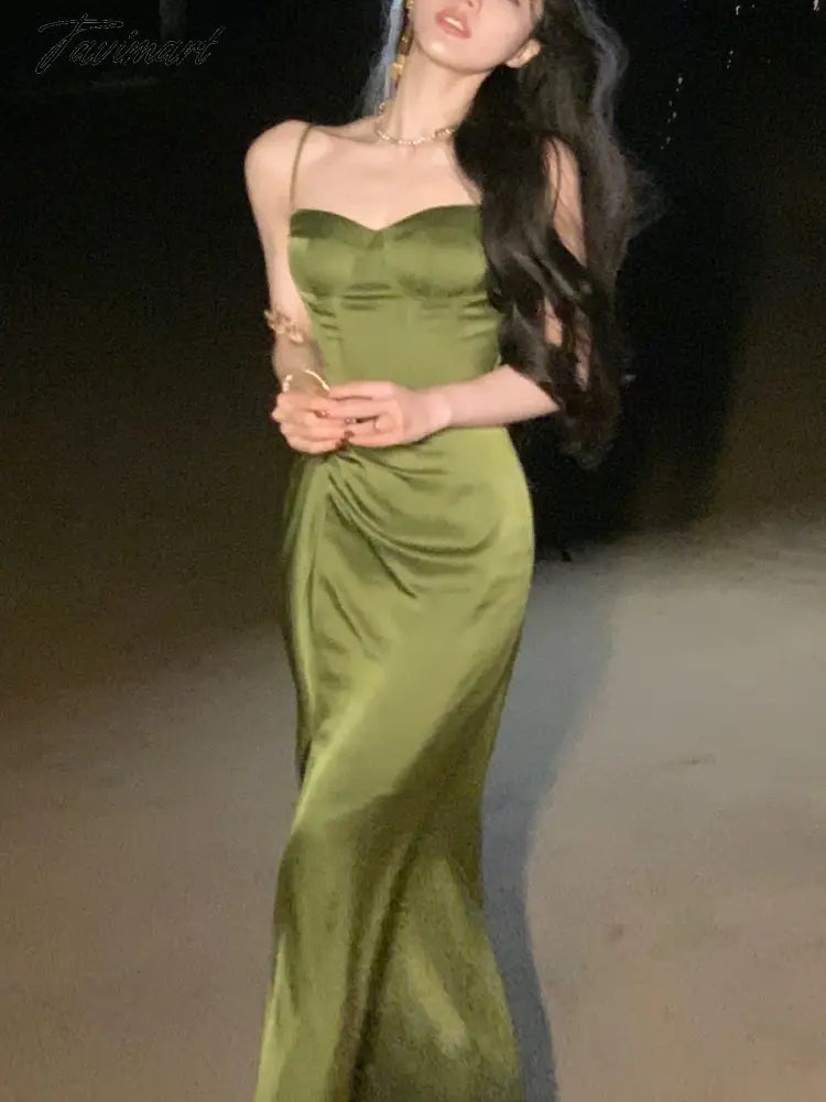 Sleeveless Midi Dress Summer New Women Spaghetti Strap Sexy Bodycon Ladies Elegant Evening Party Female Prom Robe Vestidos