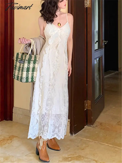 Strapless Dress Women Elegant Summer New Fashion Evening Party Lady Vestido Vintage Spring Lace Dresses Female Clothes