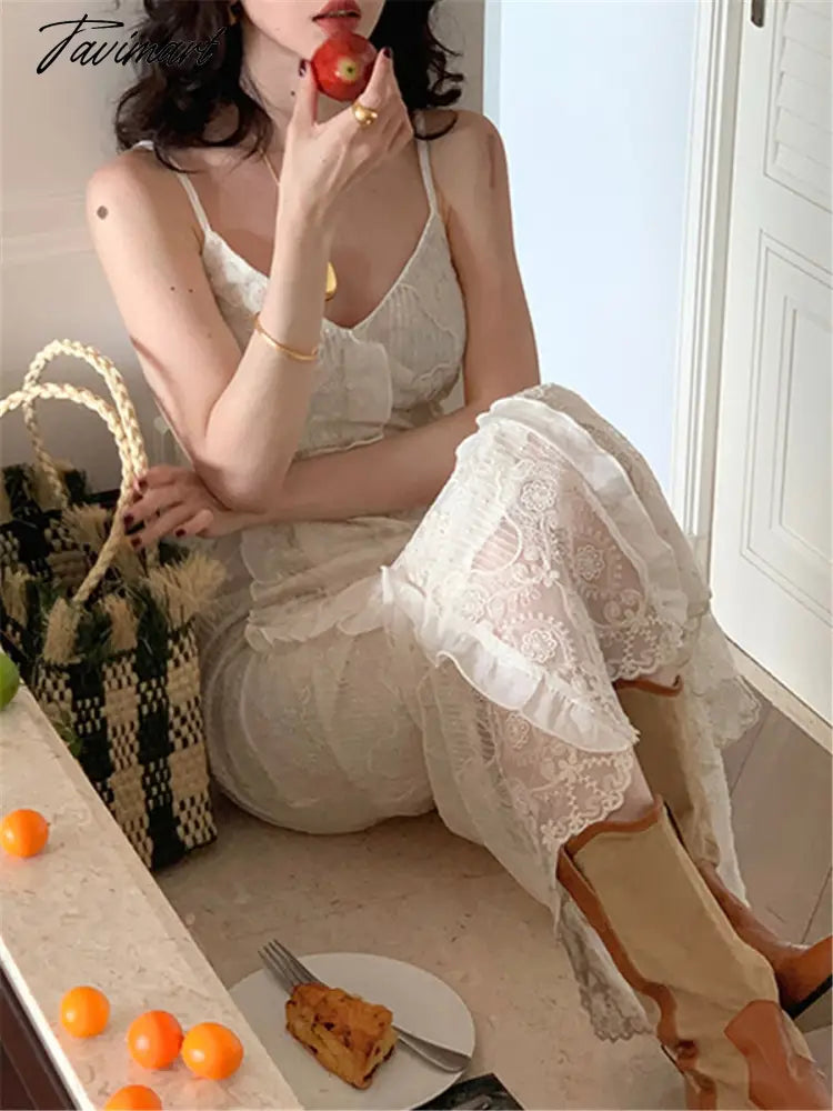 Strapless Dress Women Elegant Summer New Fashion Evening Party Lady Vestido Vintage Spring Lace Dresses Female Clothes
