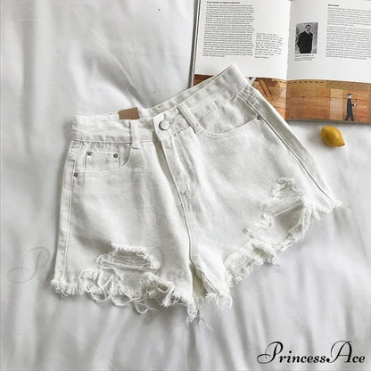Tassel Detail Shorts Waist High and Denim with for Pockets Women