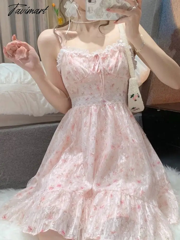 2 Piece Dress Set Women Floral Mini Dress + Casual Blouse Korean Fashion Suits Kawaii Clothing Lolita Dress Party Summer
