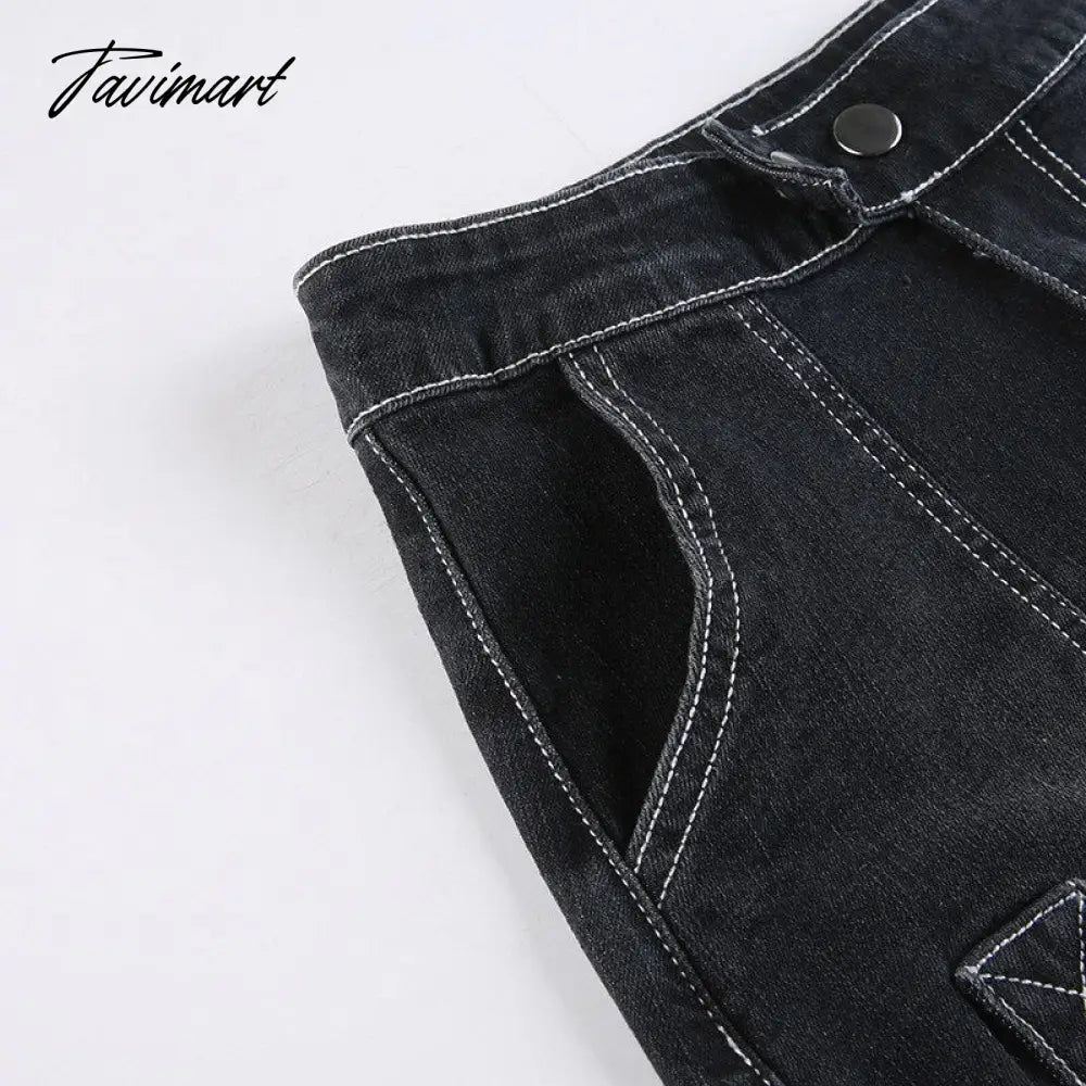 90s Y2K Denim Skirt With Buckle Side Zip Fitted Low Waist Micro Mini Skirt Women EMO Girl Grunge Aesthetic Outfit
