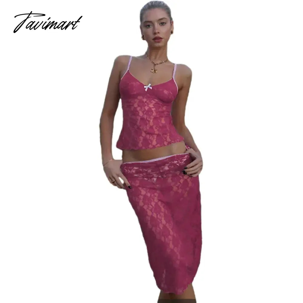 American style cross-border new autumn and winter women's suspender neck slim small vest wrapped hip lace skirt set