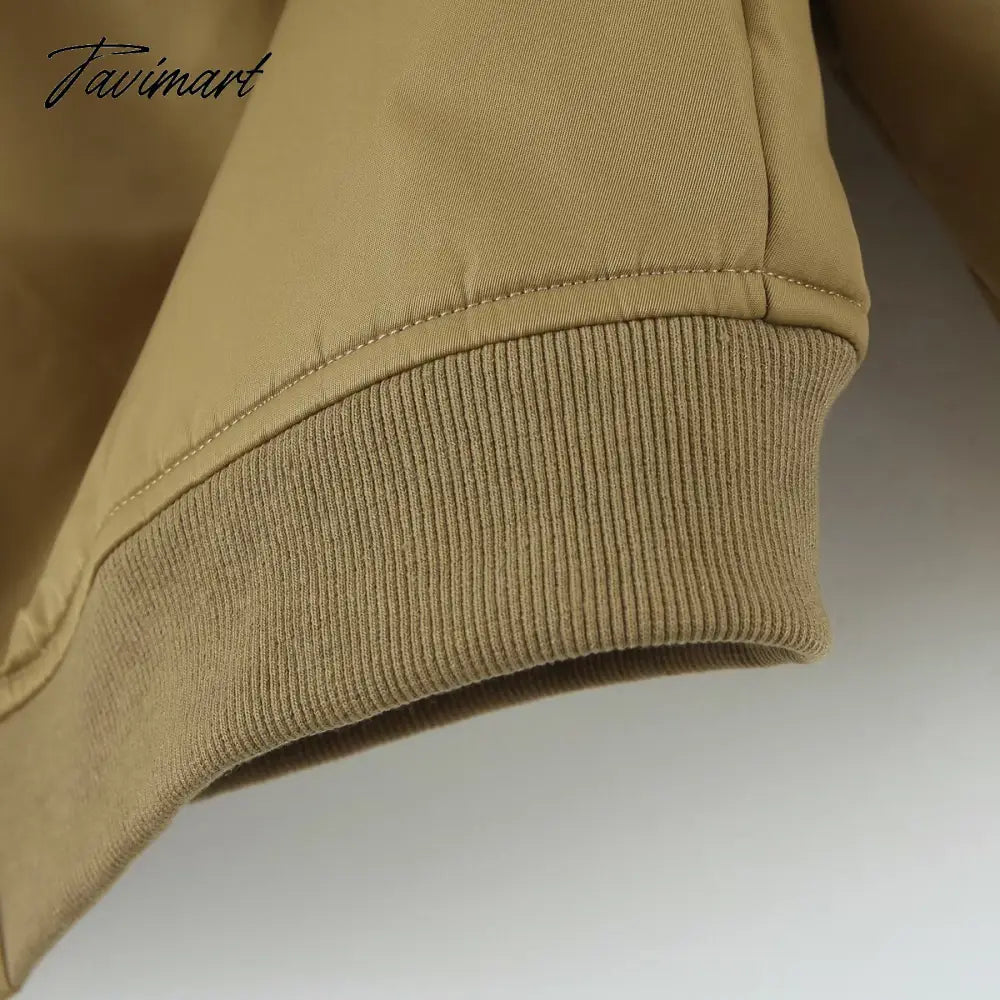 American Vintage Coat Ins Blogger Vintage Loose Boyfriend Lovers Khaki Solid Bomber Jacket Women
