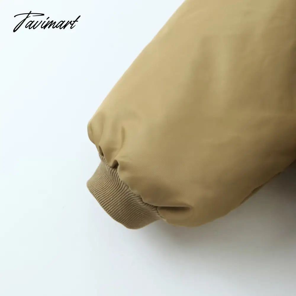 American Vintage Coat Ins Blogger Vintage Loose Boyfriend Lovers Khaki Solid Bomber Jacket Women