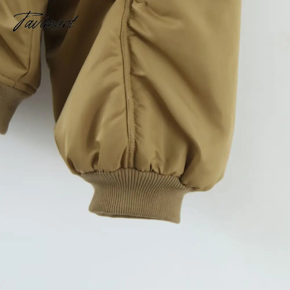 American Vintage Coat Ins Blogger Vintage Loose Boyfriend Lovers Khaki Solid Bomber Jacket Women