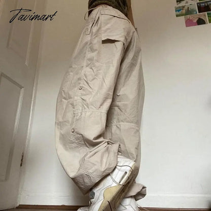American Vintage Drawstring Slim Wasit Wide Leg Pants Summer High Waist Trousers Loose All-match Cargo Pants Y2k Streetwear