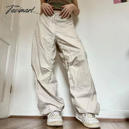 American Vintage Drawstring Slim Wasit Wide Leg Pants Summer High Waist Trousers Loose All-match Cargo Pants Y2k Streetwear