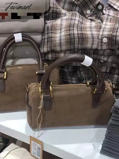 American Vintage Faux Suede Shoulder Bag Four Season High Quality Ladies Bags School Style High Street Fashion Handbags 2024