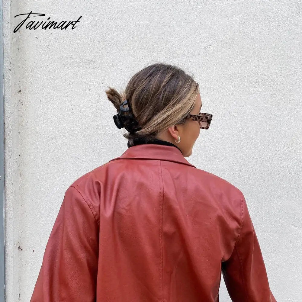 Autumn and Winter New High-quality Women's Leather Casual Warm Suit Jacket Top Clothing