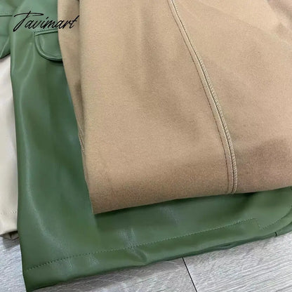 Autumn and Winter New High-quality Women's Leather Casual Warm Suit Jacket Top Clothing